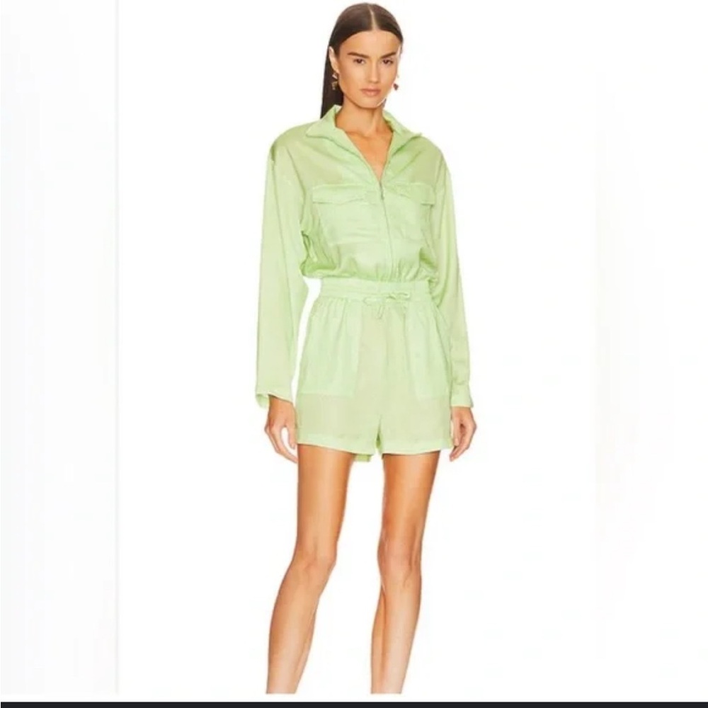 REVOLVE Light Green Long Sleeve Romper